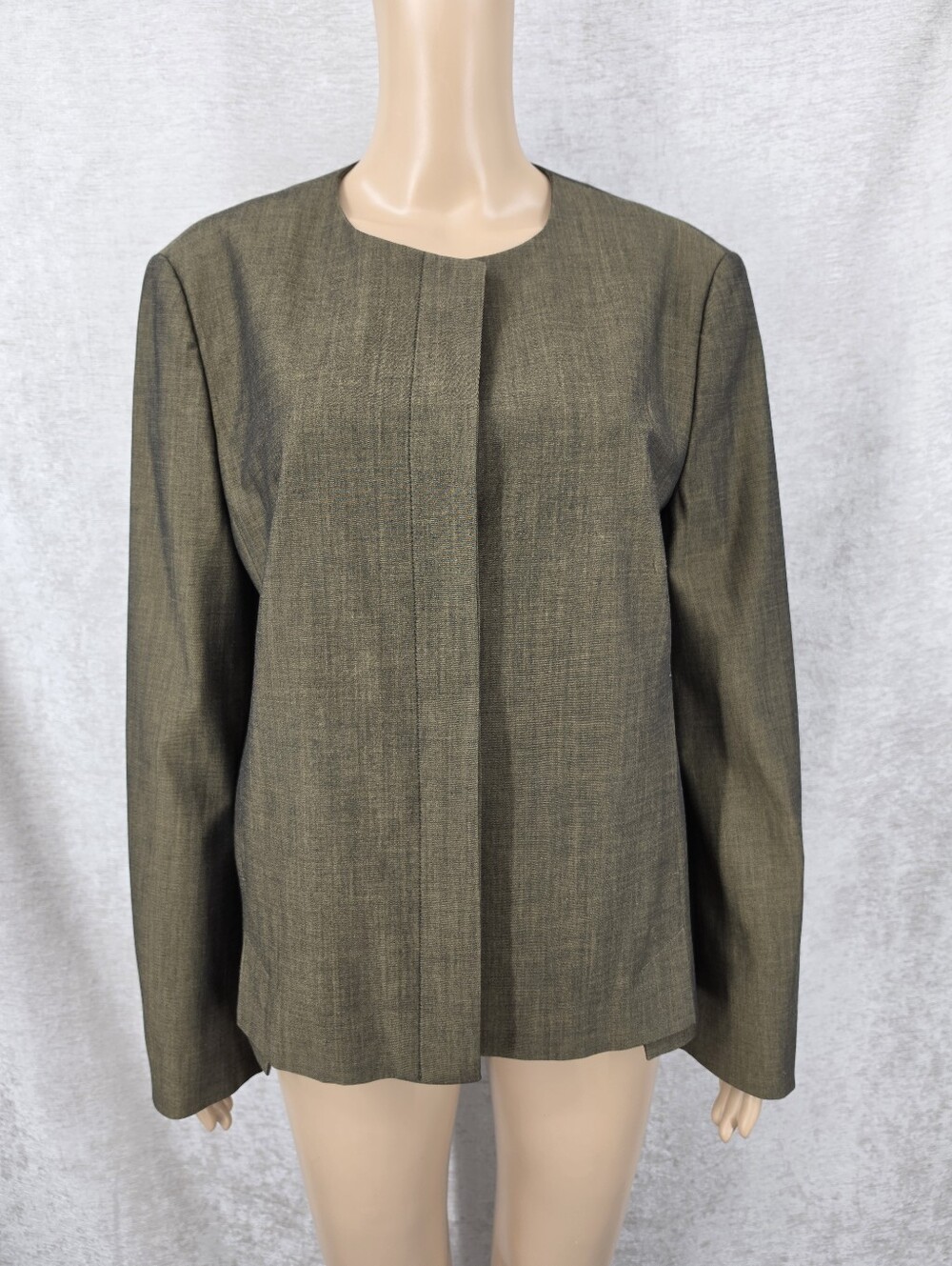 Rene Lezard Wool Cotton Blend Olive Blazer Jacket Sleek Luxury